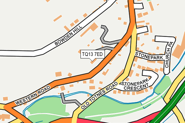 TQ13 7ED map - OS OpenMap – Local (Ordnance Survey)