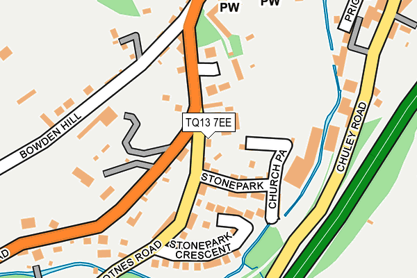 TQ13 7EE map - OS OpenMap – Local (Ordnance Survey)
