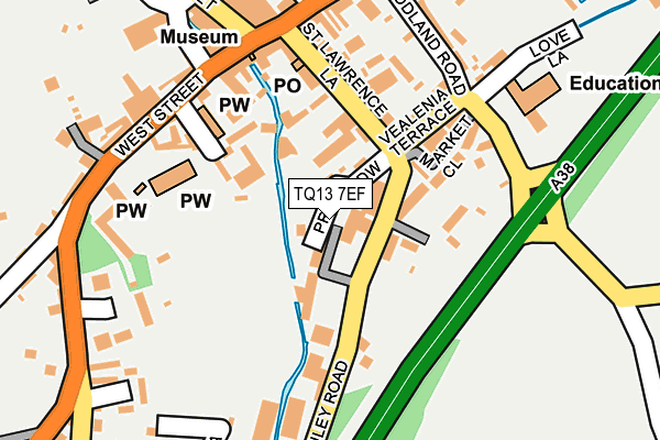 TQ13 7EF map - OS OpenMap – Local (Ordnance Survey)