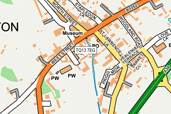 TQ13 7EG map - OS OpenMap – Local (Ordnance Survey)