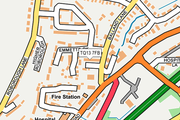 TQ13 7FB map - OS OpenMap – Local (Ordnance Survey)