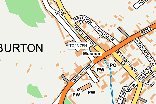 TQ13 7FH map - OS OpenMap – Local (Ordnance Survey)