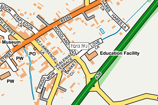 TQ13 7FJ map - OS OpenMap – Local (Ordnance Survey)