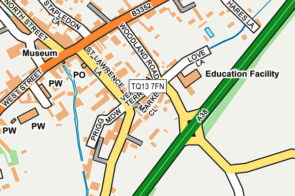TQ13 7FN map - OS OpenMap – Local (Ordnance Survey)