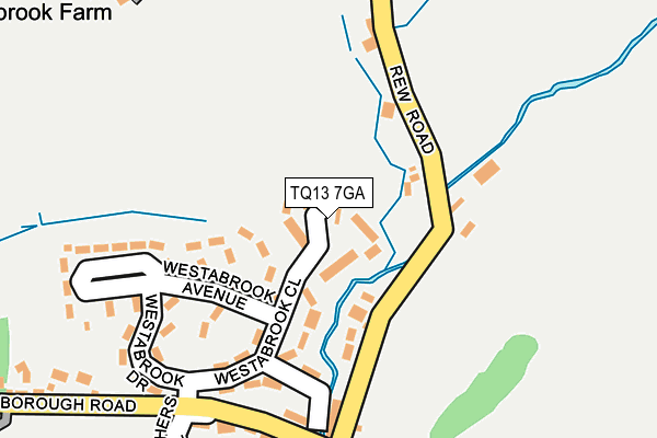 TQ13 7GA map - OS OpenMap – Local (Ordnance Survey)