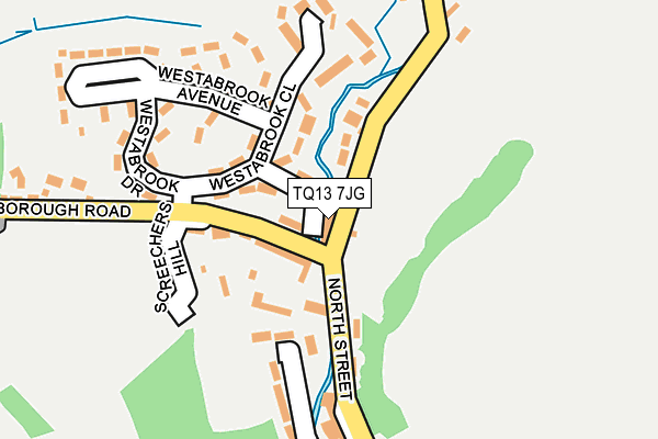 TQ13 7JG map - OS OpenMap – Local (Ordnance Survey)