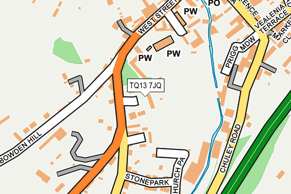 TQ13 7JQ map - OS OpenMap – Local (Ordnance Survey)