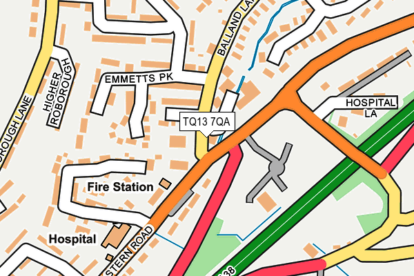 TQ13 7QA map - OS OpenMap – Local (Ordnance Survey)
