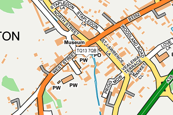 TQ13 7QB map - OS OpenMap – Local (Ordnance Survey)