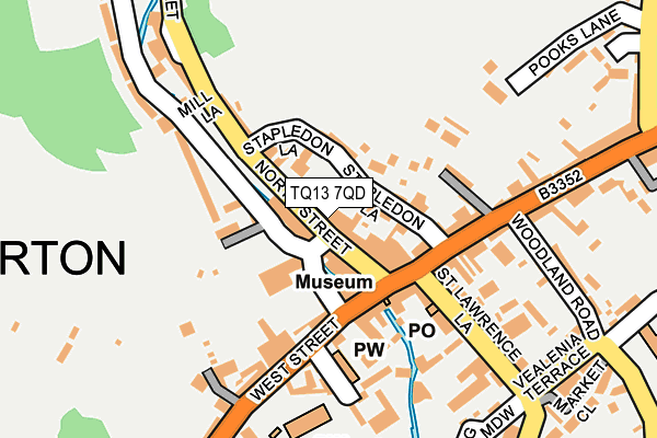 TQ13 7QD map - OS OpenMap – Local (Ordnance Survey)