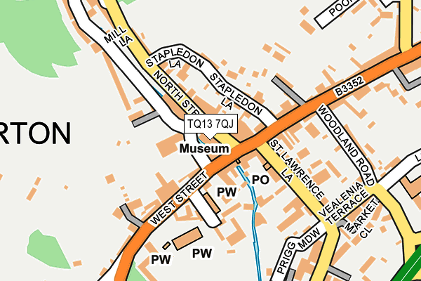 TQ13 7QJ map - OS OpenMap – Local (Ordnance Survey)