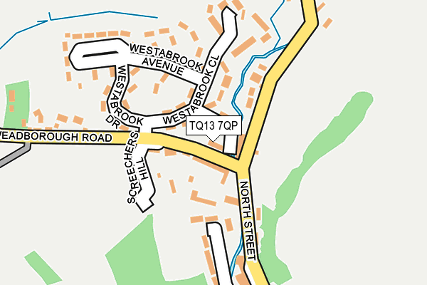 TQ13 7QP map - OS OpenMap – Local (Ordnance Survey)