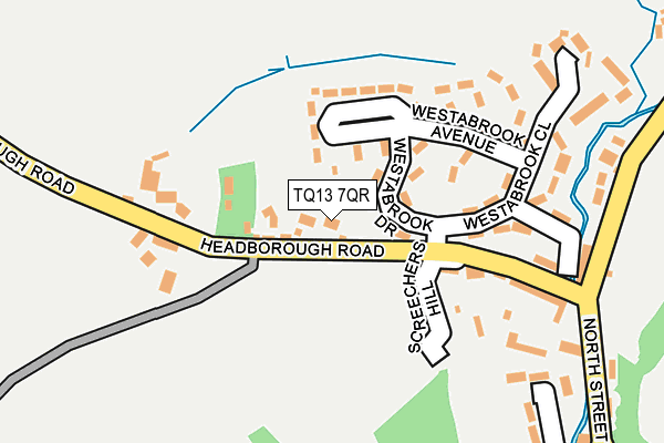TQ13 7QR map - OS OpenMap – Local (Ordnance Survey)