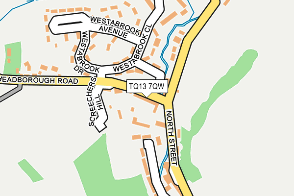 TQ13 7QW map - OS OpenMap – Local (Ordnance Survey)