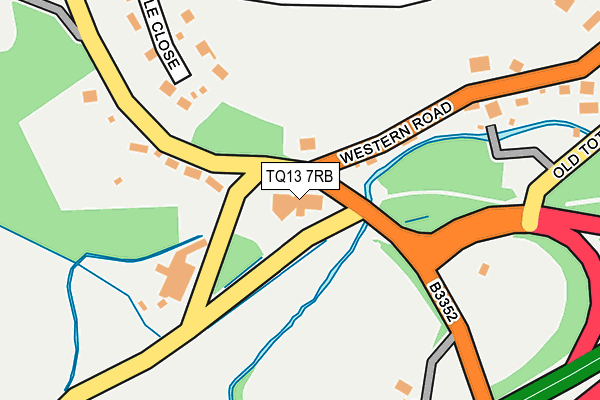 TQ13 7RB map - OS OpenMap – Local (Ordnance Survey)