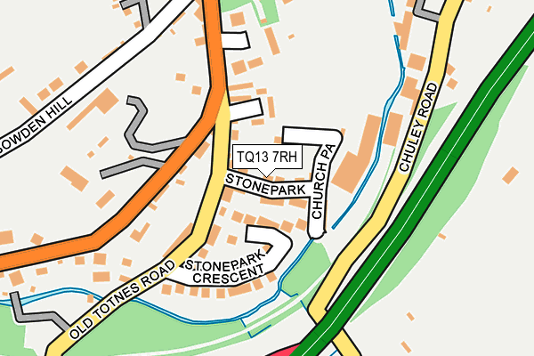 TQ13 7RH map - OS OpenMap – Local (Ordnance Survey)