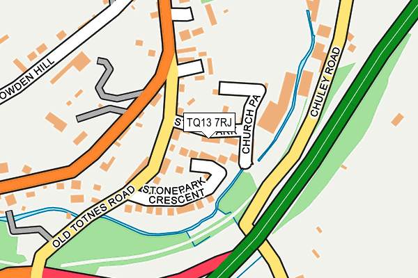 TQ13 7RJ map - OS OpenMap – Local (Ordnance Survey)