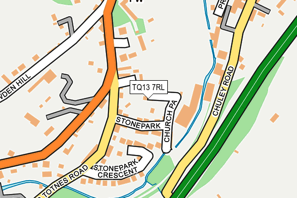 TQ13 7RL map - OS OpenMap – Local (Ordnance Survey)