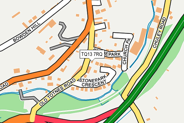 TQ13 7RQ map - OS OpenMap – Local (Ordnance Survey)
