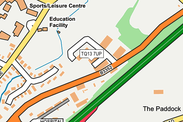 TQ13 7UP map - OS OpenMap – Local (Ordnance Survey)