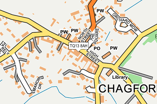 TQ13 8AH map - OS OpenMap – Local (Ordnance Survey)