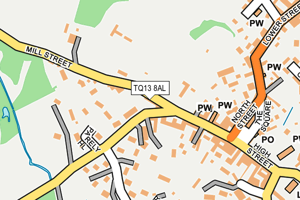 TQ13 8AL map - OS OpenMap – Local (Ordnance Survey)