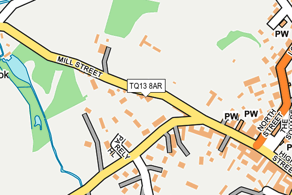 TQ13 8AR map - OS OpenMap – Local (Ordnance Survey)