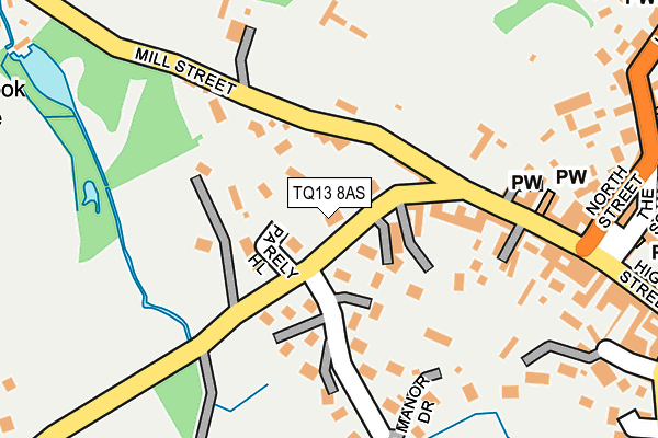 TQ13 8AS map - OS OpenMap – Local (Ordnance Survey)