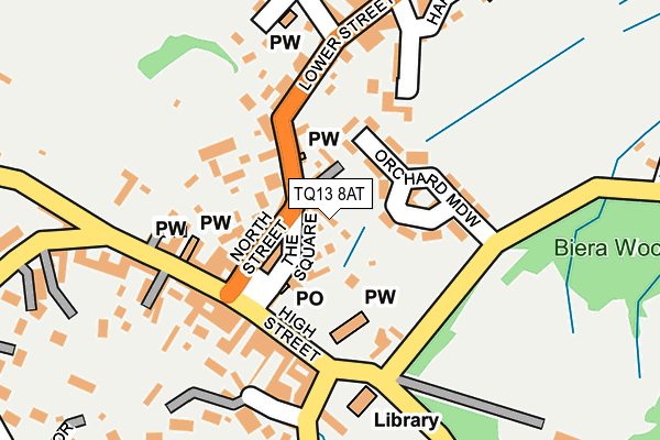 TQ13 8AT map - OS OpenMap – Local (Ordnance Survey)
