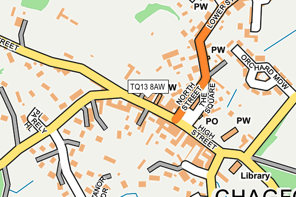 TQ13 8AW map - OS OpenMap – Local (Ordnance Survey)