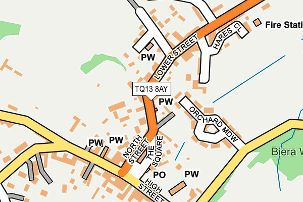 TQ13 8AY map - OS OpenMap – Local (Ordnance Survey)