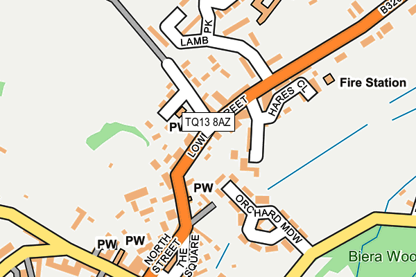 TQ13 8AZ map - OS OpenMap – Local (Ordnance Survey)