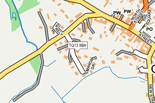 TQ13 8BH map - OS OpenMap – Local (Ordnance Survey)