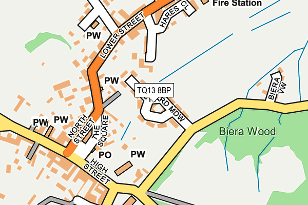 TQ13 8BP map - OS OpenMap – Local (Ordnance Survey)