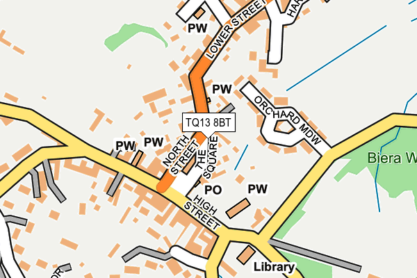 TQ13 8BT map - OS OpenMap – Local (Ordnance Survey)