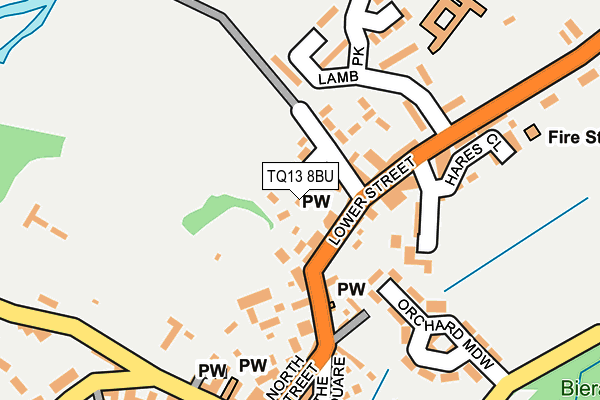 TQ13 8BU map - OS OpenMap – Local (Ordnance Survey)
