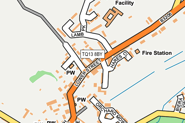 TQ13 8BY map - OS OpenMap – Local (Ordnance Survey)
