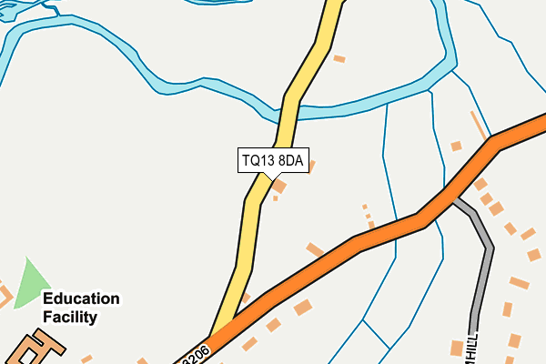 TQ13 8DA map - OS OpenMap – Local (Ordnance Survey)