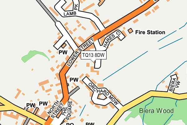 TQ13 8DW map - OS OpenMap – Local (Ordnance Survey)