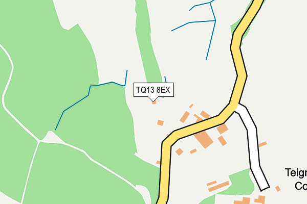 TQ13 8EX map - OS OpenMap – Local (Ordnance Survey)