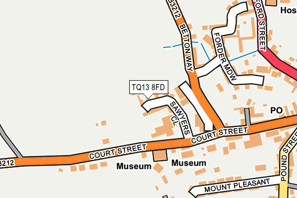 TQ13 8FD map - OS OpenMap – Local (Ordnance Survey)