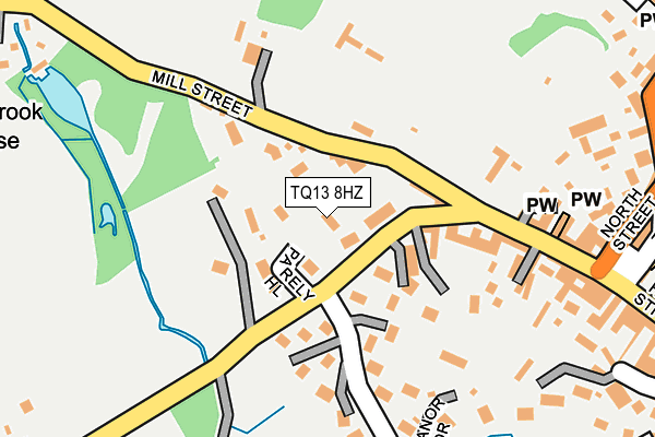 TQ13 8HZ map - OS OpenMap – Local (Ordnance Survey)