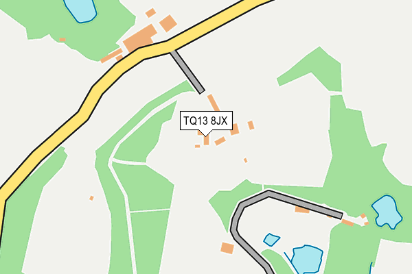 TQ13 8JX map - OS OpenMap – Local (Ordnance Survey)