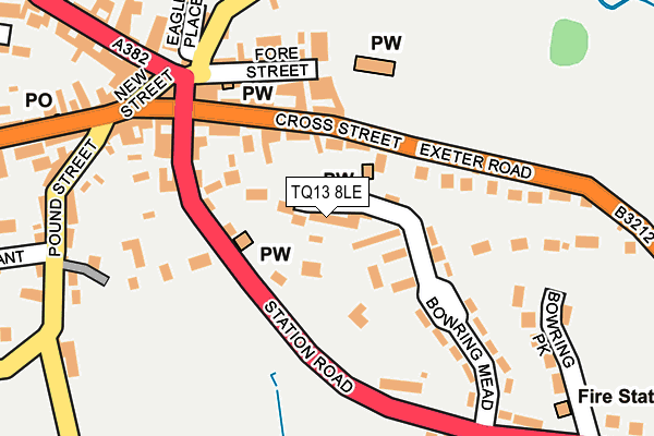 TQ13 8LE map - OS OpenMap – Local (Ordnance Survey)