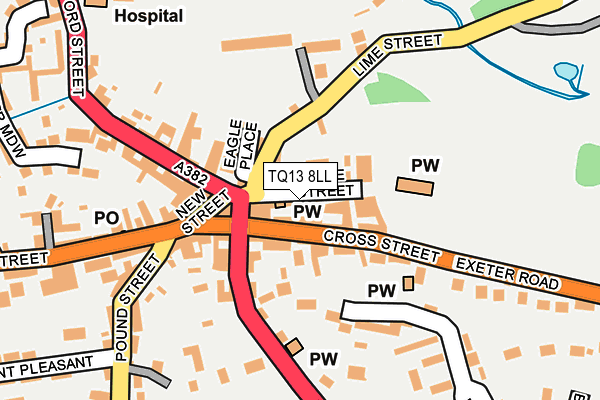 TQ13 8LL map - OS OpenMap – Local (Ordnance Survey)