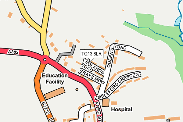 TQ13 8LR map - OS OpenMap – Local (Ordnance Survey)
