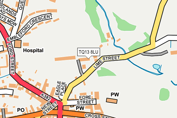 TQ13 8LU map - OS OpenMap – Local (Ordnance Survey)