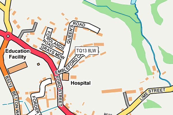 TQ13 8LW map - OS OpenMap – Local (Ordnance Survey)