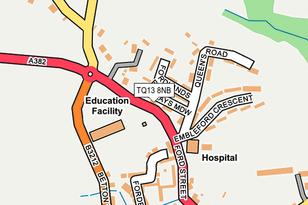 TQ13 8NB map - OS OpenMap – Local (Ordnance Survey)
