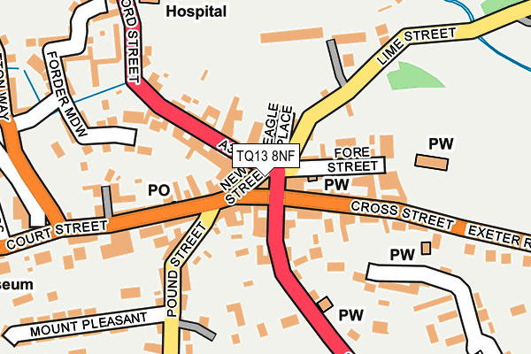 TQ13 8NF map - OS OpenMap – Local (Ordnance Survey)